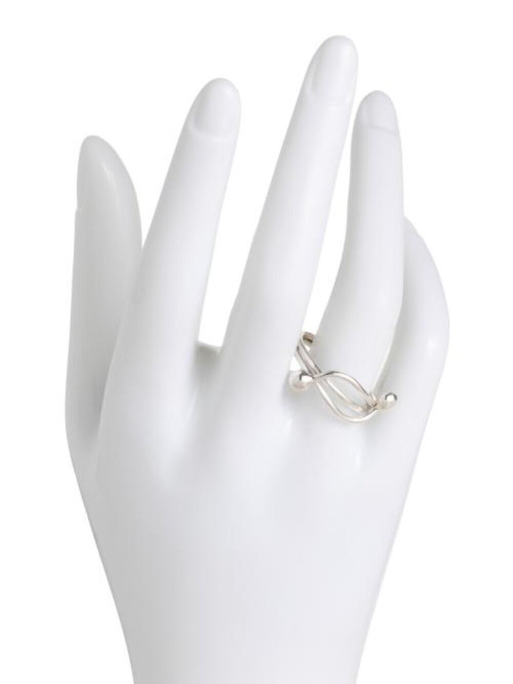 SEED & SAGE Made In Mexico Sterling Silver Bypass Bead Ring - Picture 2 of 2